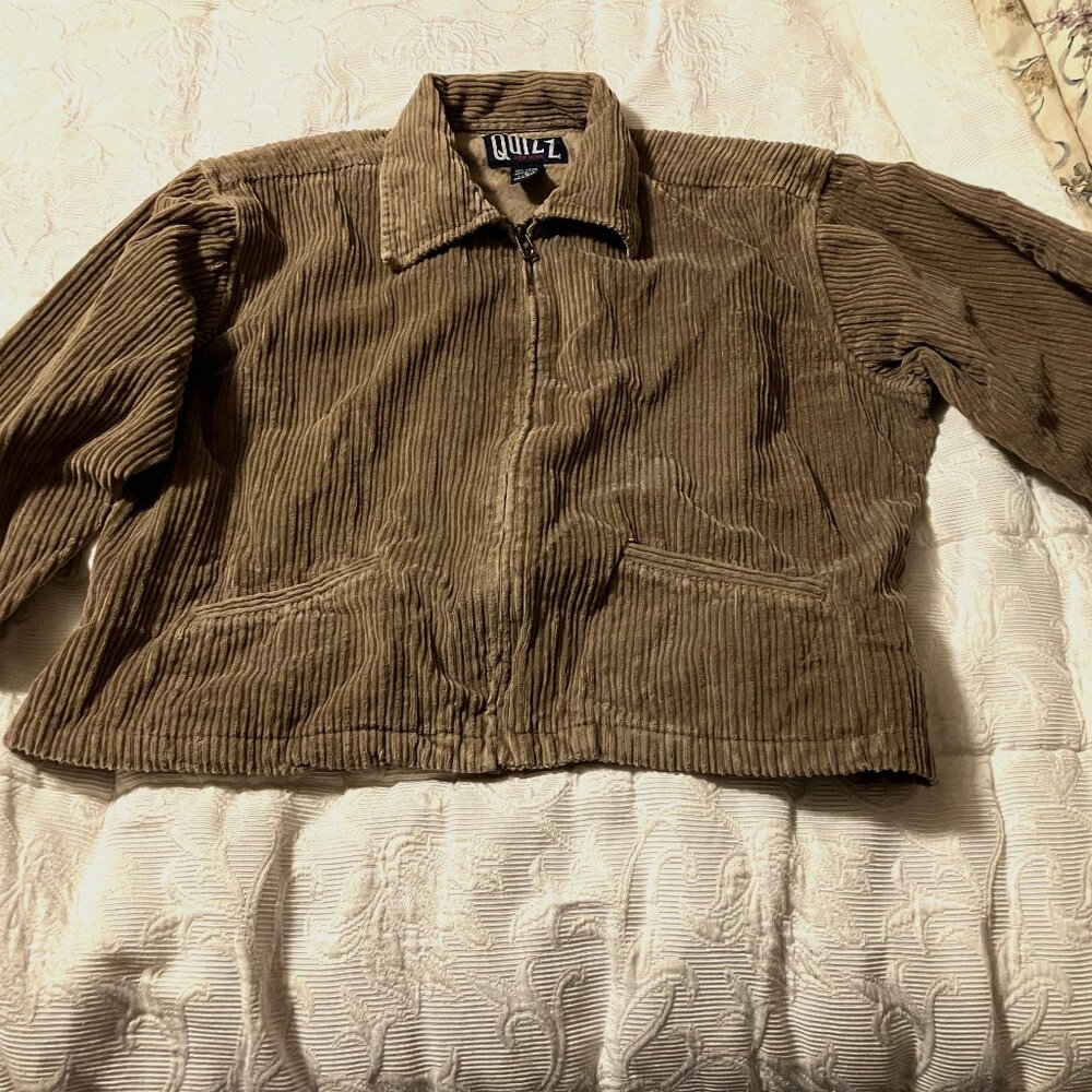 Vintage Light Brown Corduroy Jacket, Women's Large, Unlined